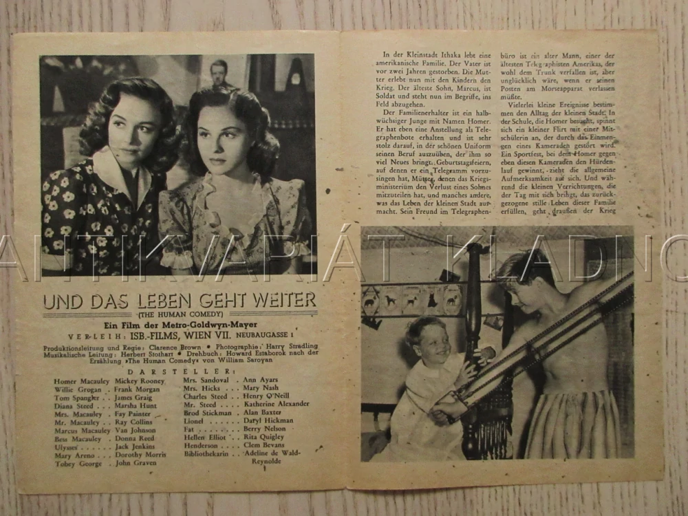 LIDSKÁ KOMEDIE, M. ROONEY, F. MORGAN, FILM KURIER VBŠ Č. 70