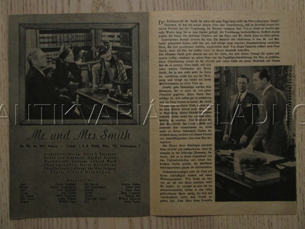 PAN SMITH S MANŽELKOU, C. LOMBARD, R. MONTGOMERY, FILM KURIER VBŠ Č. 73