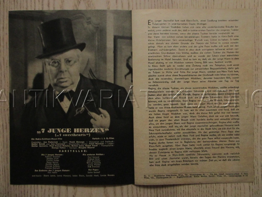 SEVEN SWEETHEARTS, K. GRAYSON, M. HUNT, C. PARKER, FILM USA, FILM KURIER VBŠ Č. 95