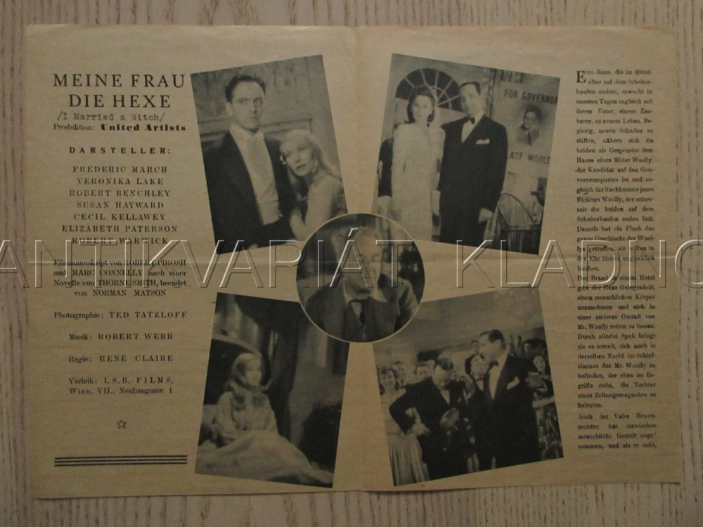 KRÁSNÁ ČARODĚJKA, F. MARCH, V. LAKE, R. BENCHLEY, FILM USA, FILM KURIER VBŠ Č. 97