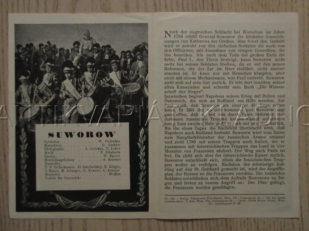 SUVOROV, A. ANTONOV, V. PUDOVKIN, FILM SSSR, FILM KURIER VBŠ Č. 131