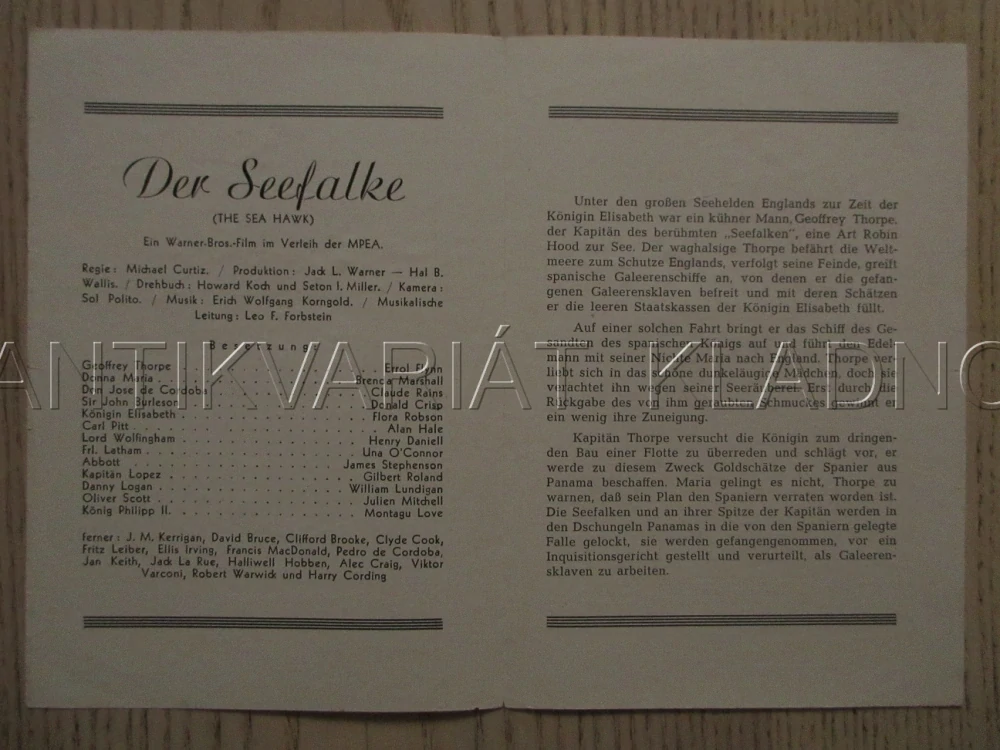 PÁN SEDMI MOŘÍ, E. FLYNN, B. MARSHALL, C. RAINS, FILM USA, FILM KURIER VBŠ Č. 311