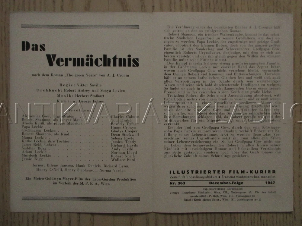ZELENÁ LÉTA, CH. COBURN, T. DRAKE, B. TYLER, FILM USA, FILM KURIER VBŠ Č. 363