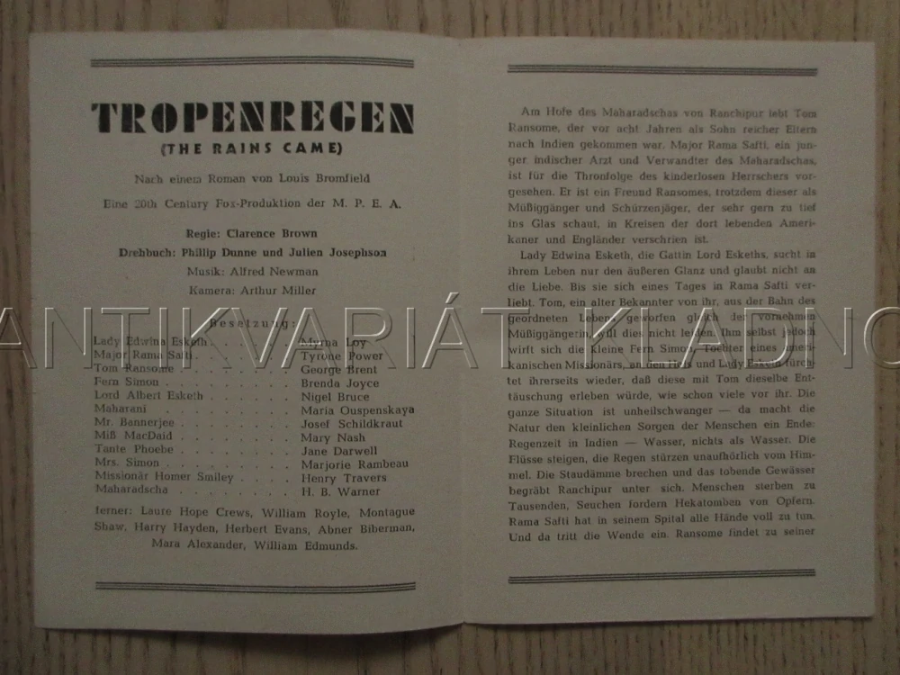 KDYŽ NASTALY DEŠTĚ..., M. LOY, T. POWER, G. BRENT, FILM USA, FILM KURIER VBŠ Č. 387
