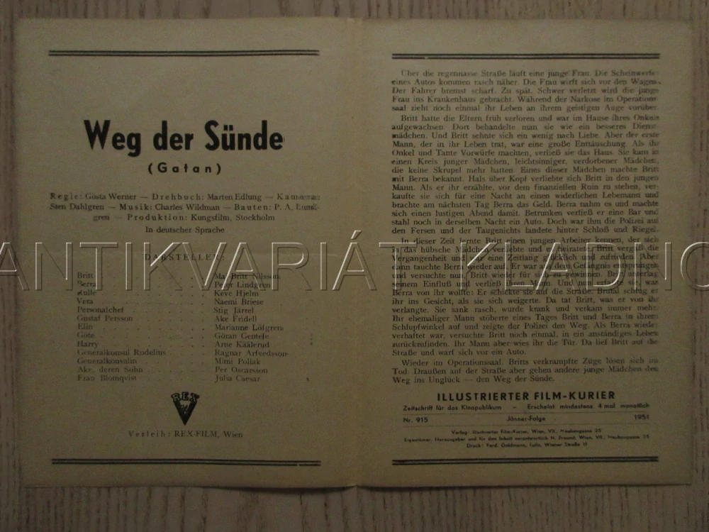 GATAN, M.-B. NILSSON, P. LINDGREN, K. HJEM, FILM SWE, FILM KURIER VBŠ Č. 914