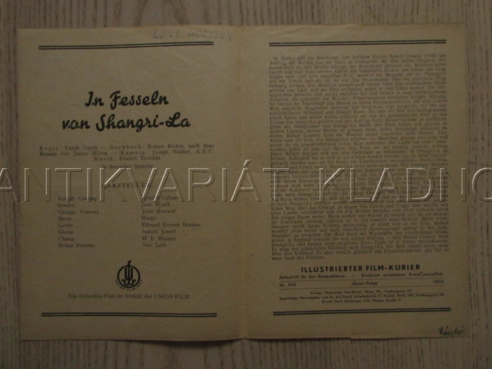 ZTRACENÝ OBZOR, R. COLMAN, J. WYATT, J. HOWARD, FILM USA, FILM KURIER VBŠ Č. 915