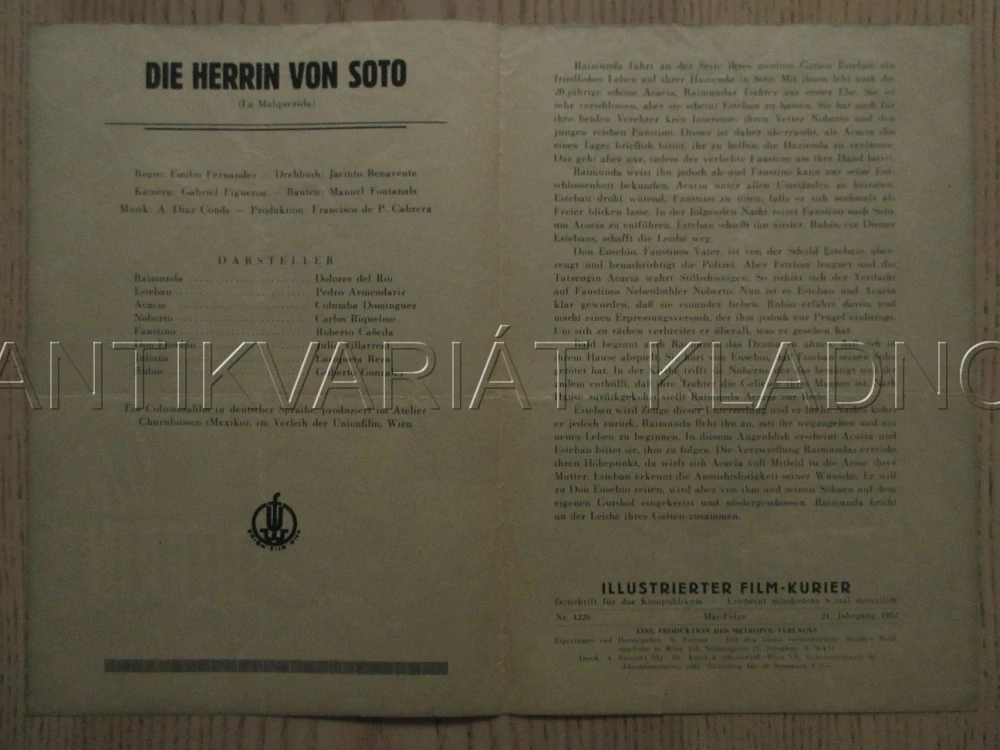 NEMILOVANÁ, D. DEL RIO, P. ARMENDARIZ, C. DOMINGUEZ, FILM MEX, FILM KURIER VBŠ Č. 1103