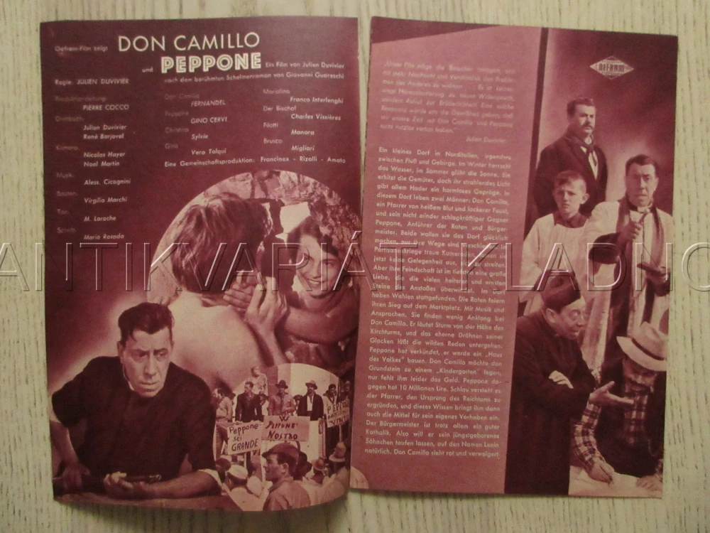 MALÝ SVĚT DONA CAMILLA, FERNANDEL, G. CERVI, SYLVIE, FILM FR, FILM KURIER VBŠ Č. 1356