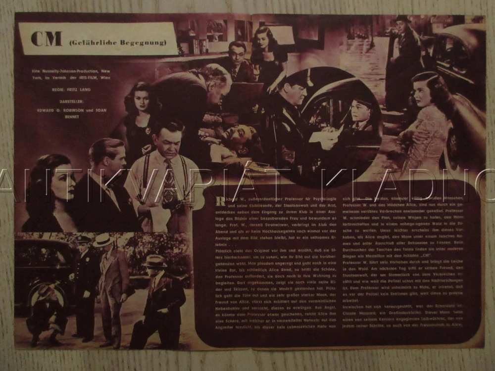 ŽENA ZA VÝLOHOU, E. G. ROBINSON, J. BENNET, FILM USA, FILM KURIER VBŠ Č. 2204