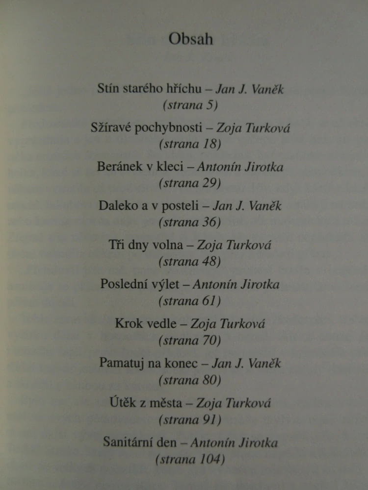 STÍN STARÉHO HŘÍCHU A DALŠÍ POVÍDKY, **an
