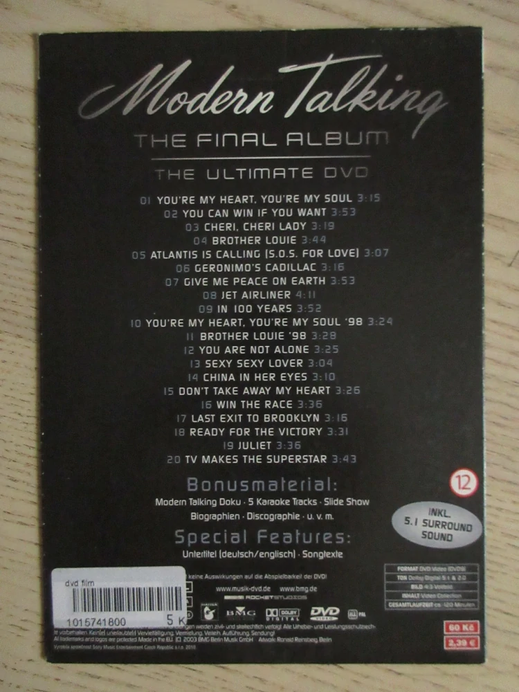 MODERN TALKING - THE FINAL ALBUM: THE ULTIMATE DVD, DVD HUDBA