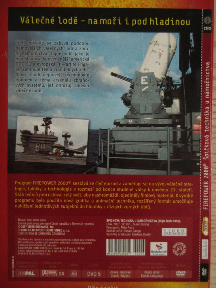 ŠPIČKOVÁ TECHNIKA U NÁMOŘNICTVA, FIREPOWER 2000, DVD FILM DOKUMENT