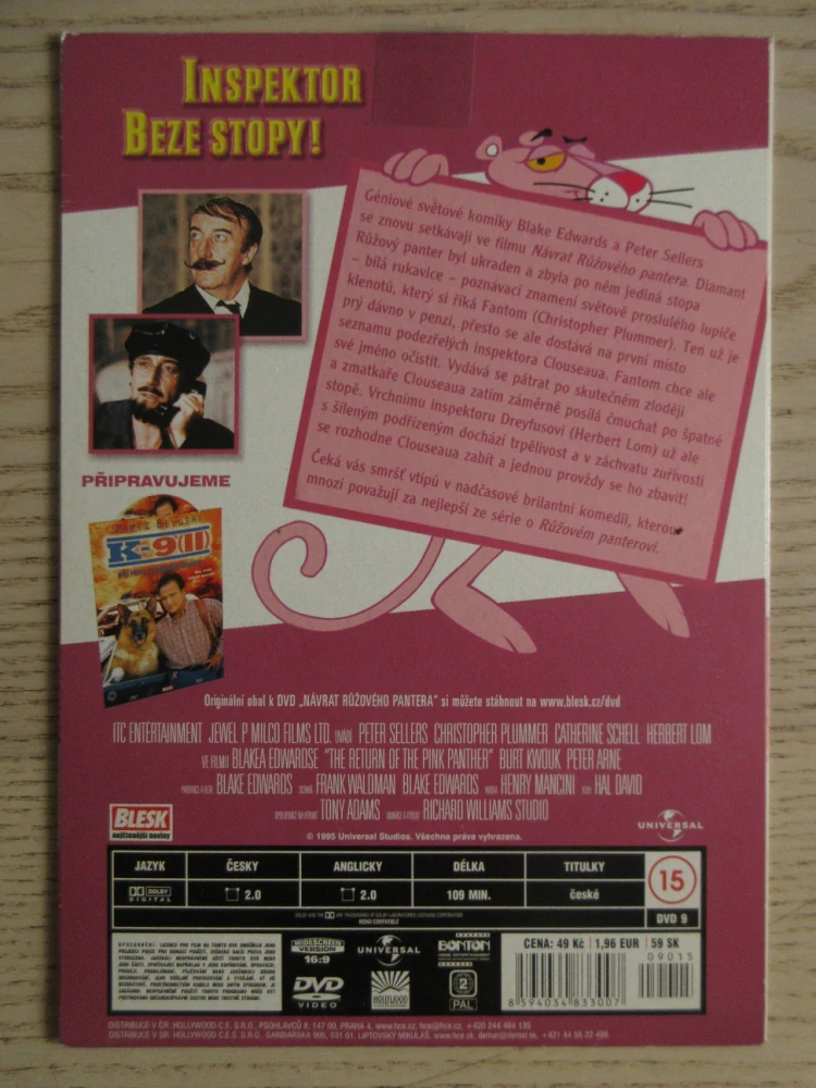 NÁVRAT RŮŽOVÉHO PANTERA, P. SELLERS, DVD FILM