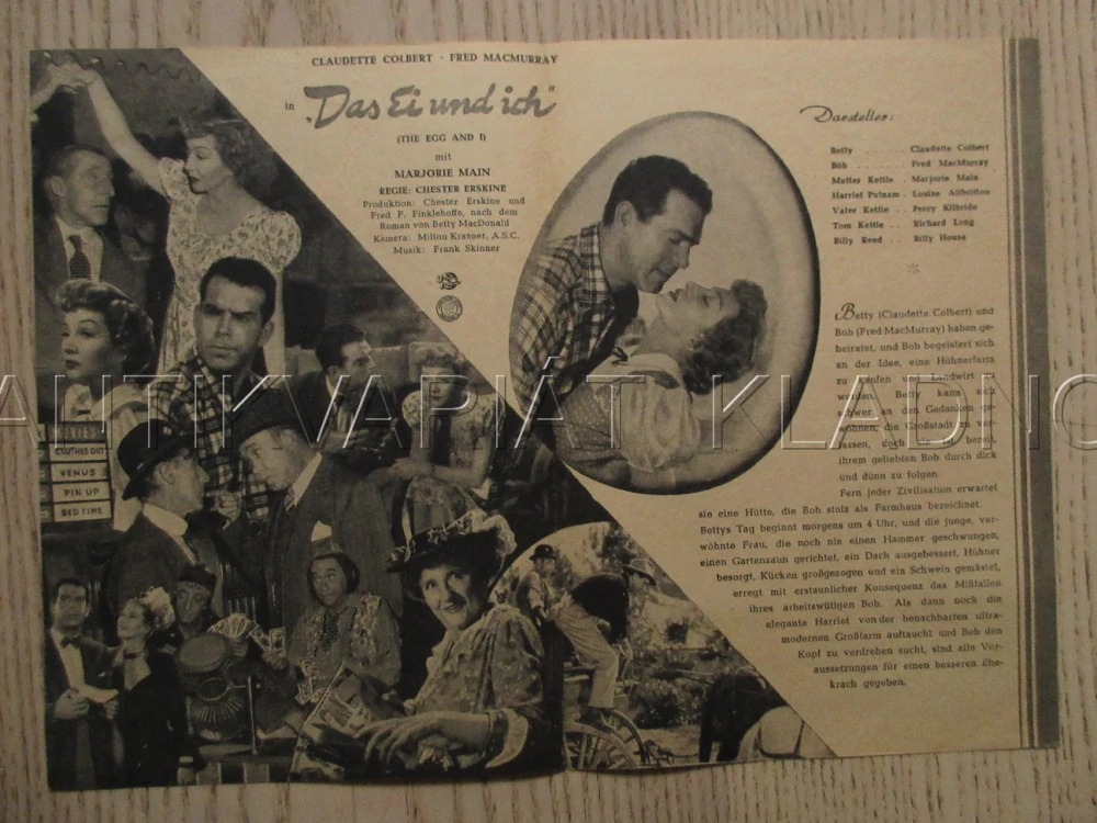 THE EGG AND I, C. COLBERT, F. MACMURRAY, M. MAIN, FILM USA, FILM KURIER VBŠ Č. 2630