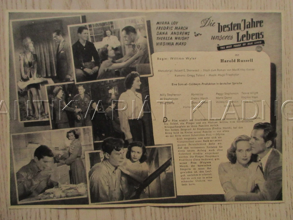 NEJLEPŠÍ LÉTA NAŠEHO ŽIVOTA, M. LOY, F. MARCH, T. WRIGHT, FILM USA, FILM KURIER VBŠ Č. 193?