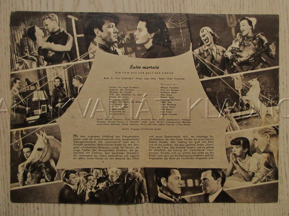 SALTO MORTALE, M. HIELSCHER, F. V. DONGEN, A. CENEREY, FILM SRN, FILM KURIER VBŠ Č. 59/54