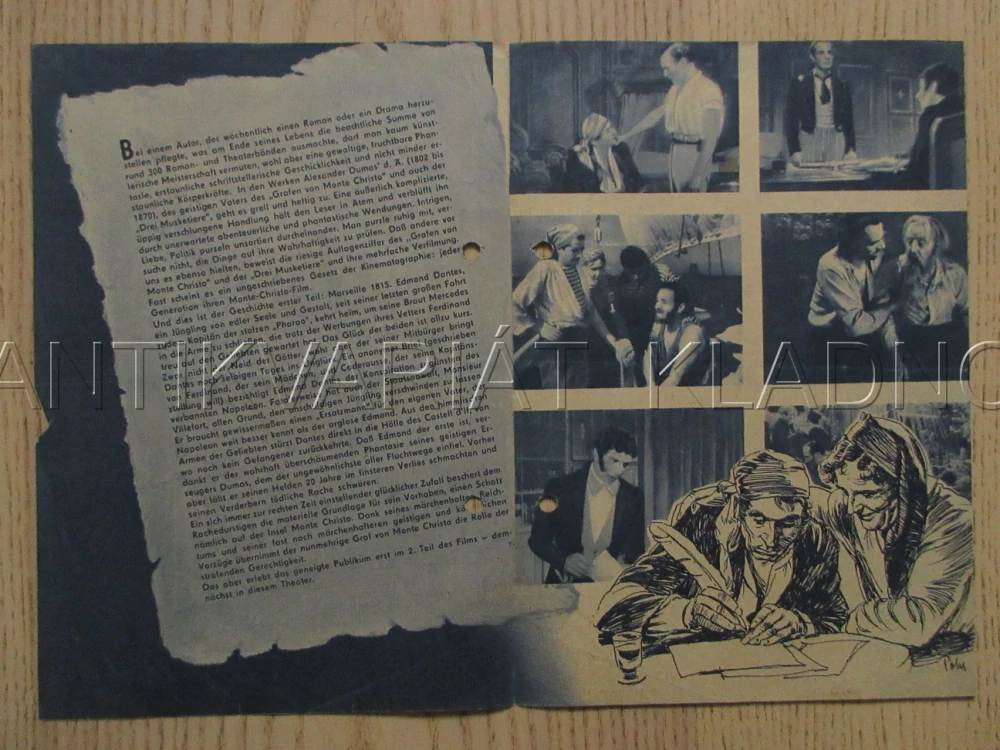 HRABĚ MONTE CHRISTO, P. RICHARD-WILLM, M. ALFA, M. HERRAND, FILM FR, FILM KURIER VBŠ Č. 98/55