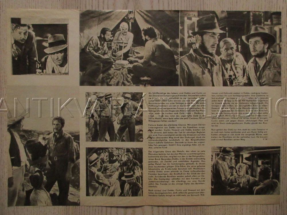 POKLAD NA SIERRA MADRE, H. BOGART, W. HUSTON, T. HOLT, FILM USA, FILM KURIER VBŠ Č. 1/64