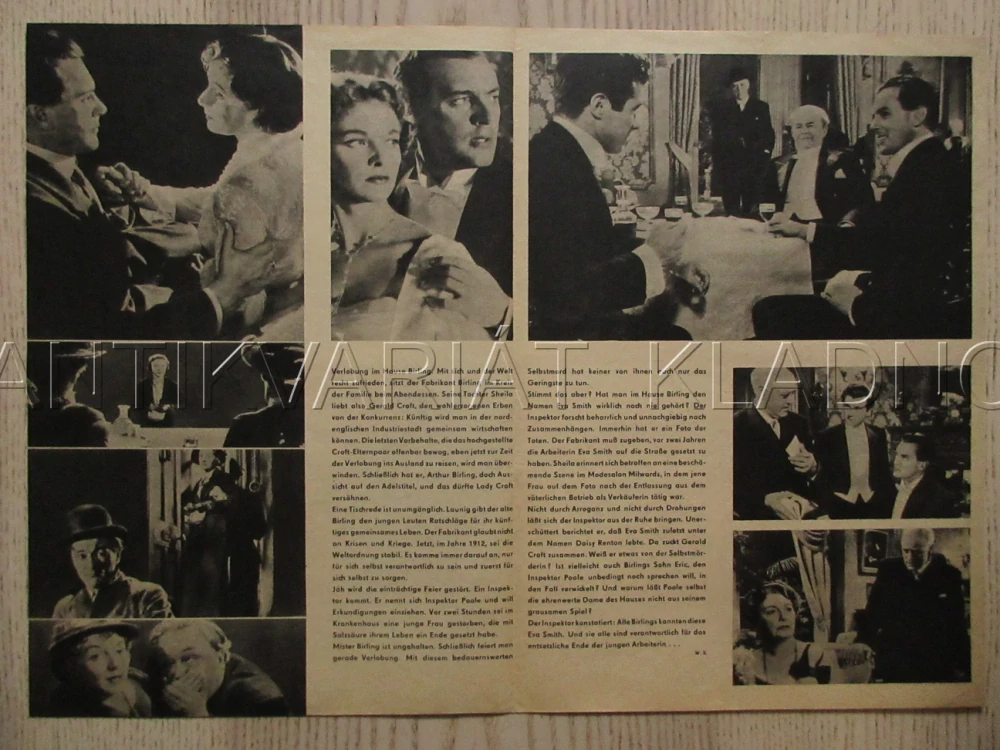 AN INSPECTOR CALLS, A. SIM, O. LINDO, A. YOUNG, FILM USA, FILM KURIER VBŠ Č. 43/66