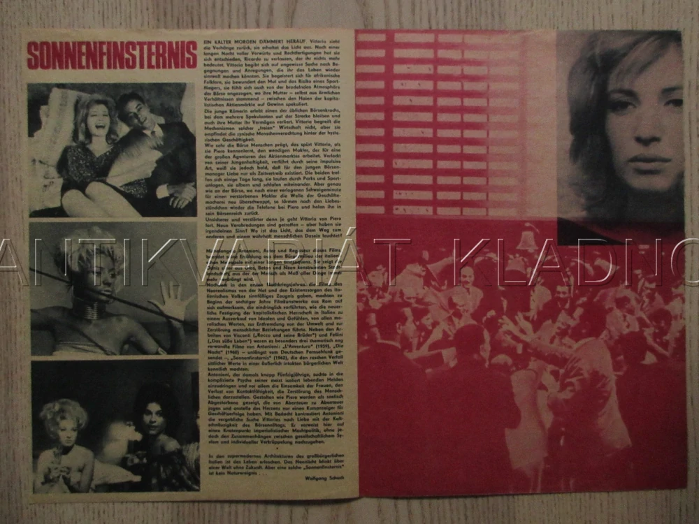 ZATMĚNÍ, A. DELON, M. VITTI, F. RABAL, FILM IT, FILM KURIER VBŠ Č. 5/72