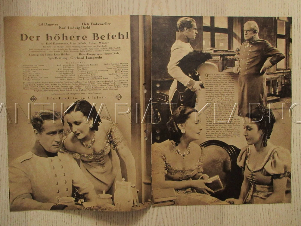 DER HÖHERE BEFEHL, LIL DAGOVER, K. DANNENTANN, K. L. DIEHL, FILM SRN, FILM KURIER VBŠ Č. 2412