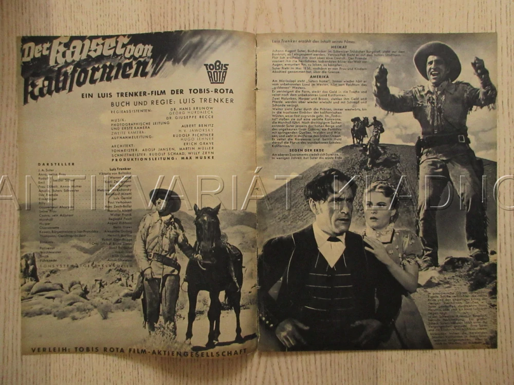 KRÁL KALIFORNIE, L. TRENKER, W. KUNIG, E. AULINGER, FILM SRN, FILM KURIER VBŠ Č. 2494