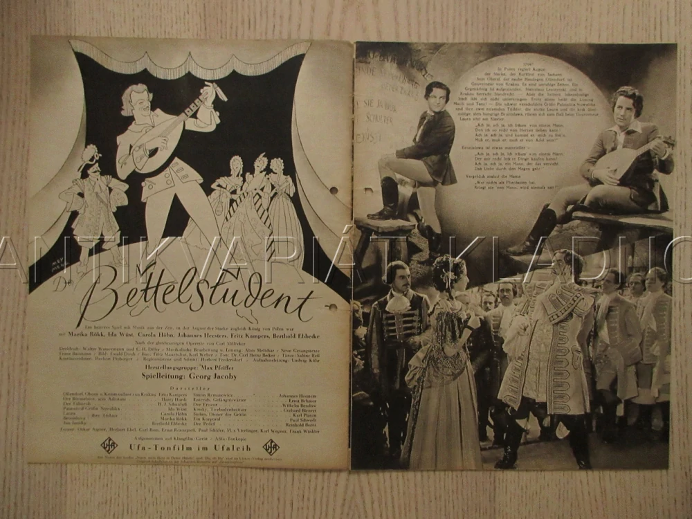ŽEBRAVÝ STUDENT, H. HEESTERS, E. BEHMER, W. BENDOW, FILM SRN, FILM KURIER VBŠ Č. 2499
