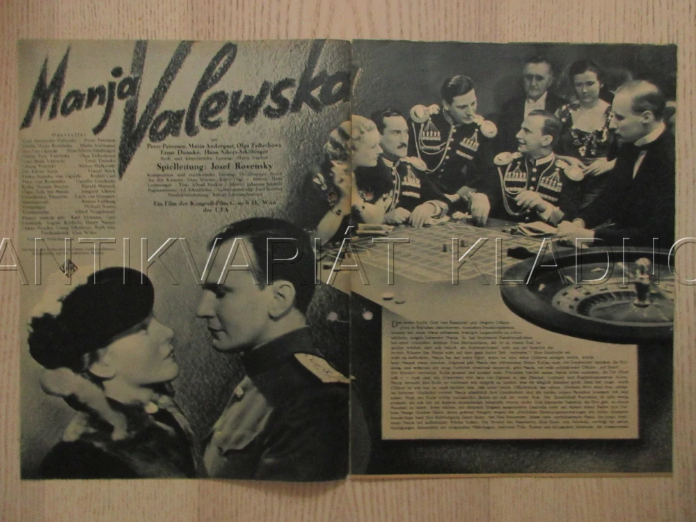MARJA VALEVSKÁ, P. PETERSEN, M. ANDERGAST, E. DUMCKE, FILM RAKOUSKO, FILM KURIER VBŠ Č. 2514