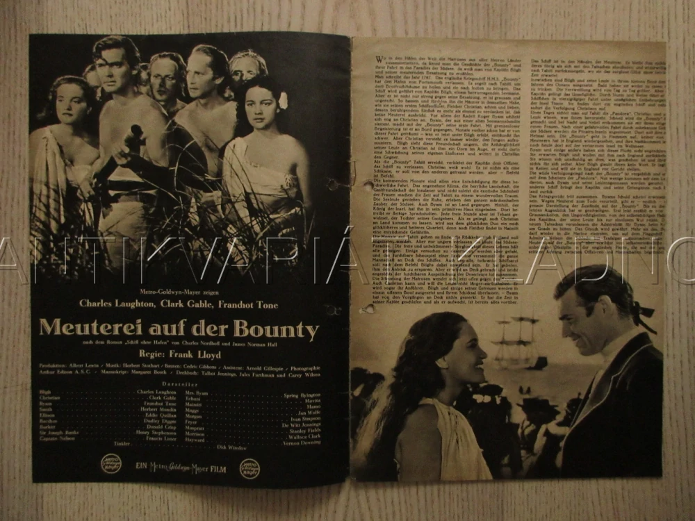 VZPOURA NA BOUNTY, C. LAUGHTON, C. GABLE, MOVITA, FILM USA, FILM KURIER VBŠ Č. 2520