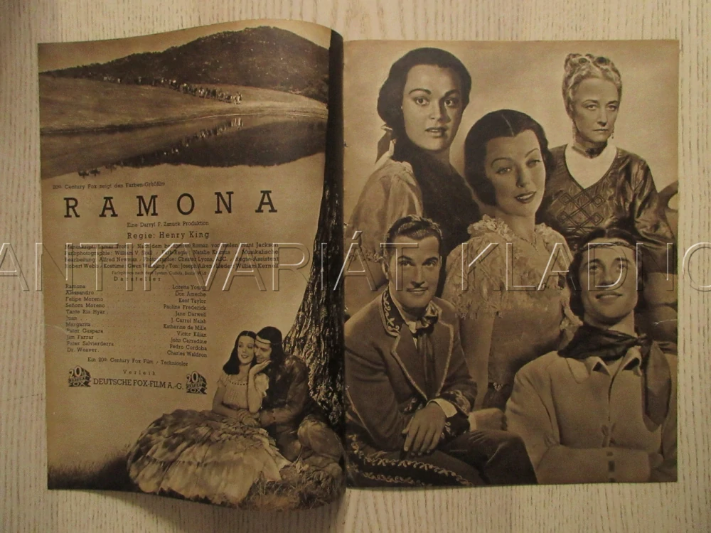 RAMONA, L. YOUNG, D. AMECHE, K. TAYLOR, FILM USA, FILM KURIER VBŠ Č. 2603