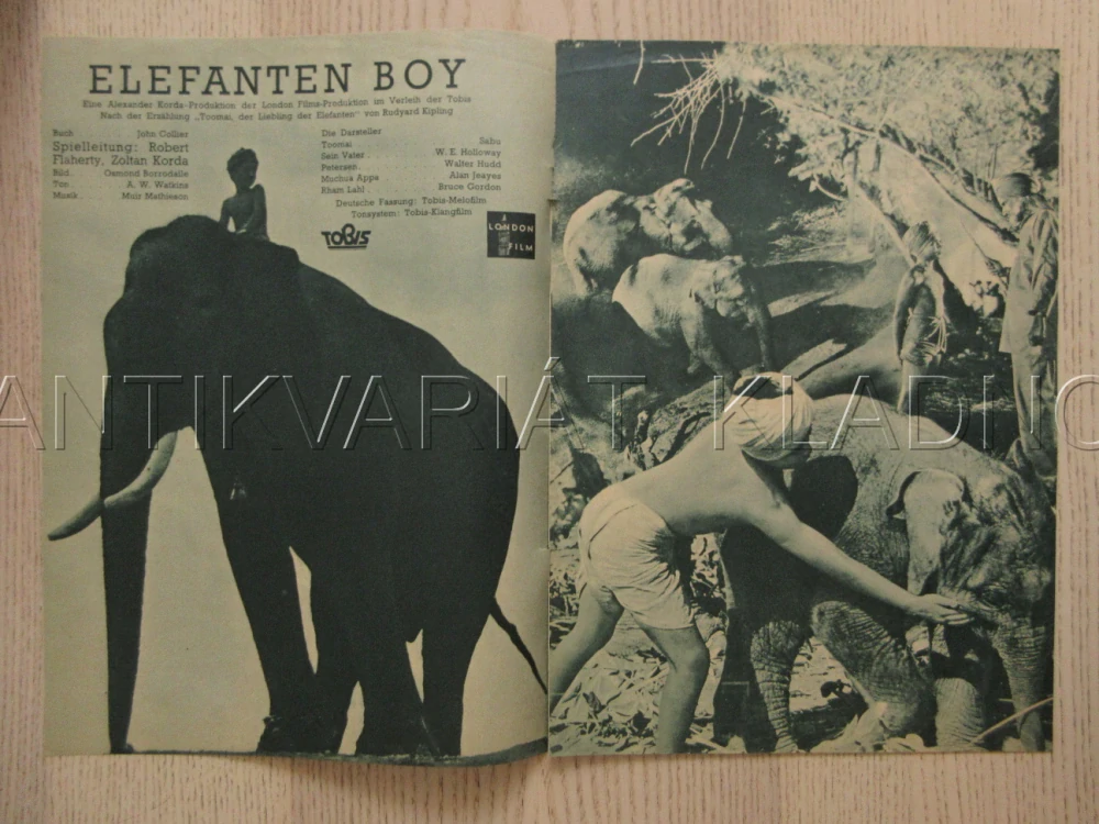 MILÁČEK SLONŮ, SABU, W. E. HOLLOWAY, B. GORDON, FILM VB, FILM KURIER VBŠ Č. 2641