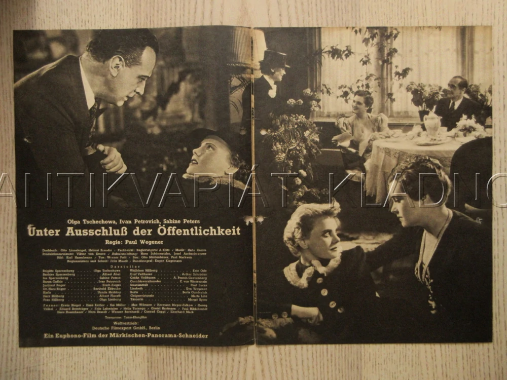 UNTER AUSSCHLUß DER ÖFFENTLICHKEIT, O. TSCHECHOWA, A. ABEL, S. PETERS, FILM SRN, FILM KURIER VBŠ Č. 2642