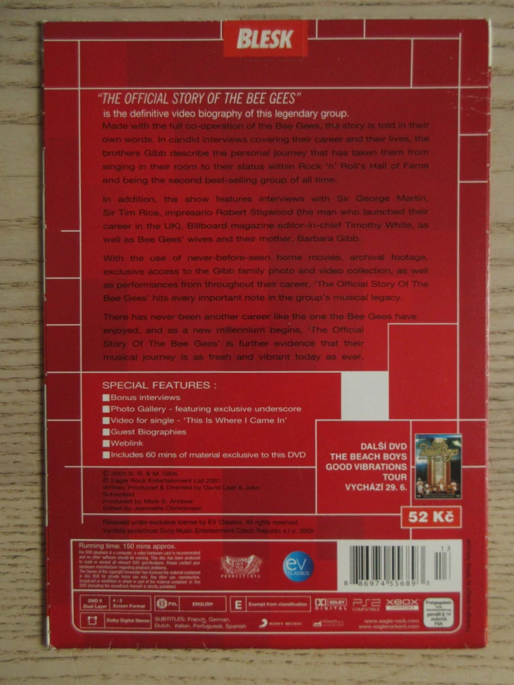 THE OFFICIAL STORY OF THE BEEGEES, DVD HUDBA
