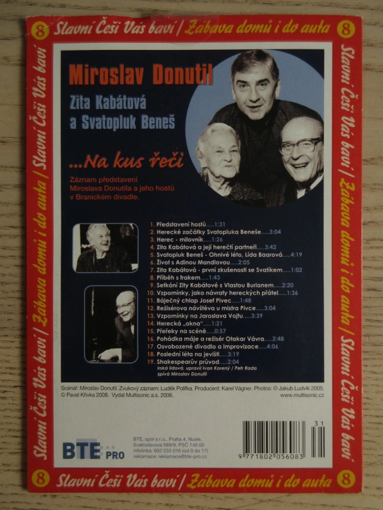 ...NA KUS ŘEČI, MIROSLAV DONUTIL, ZITA KBÁTOVÁ A SVATOPLUK BENEŠ, CD MLUVENÉ SLOVO