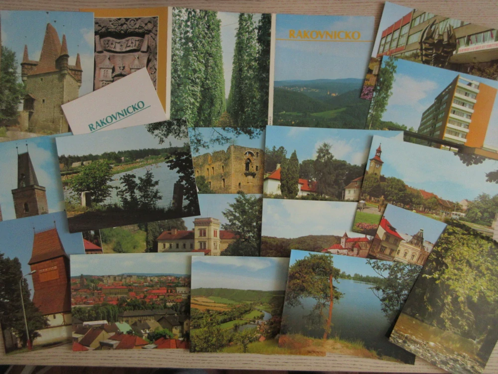 RAKOVNICKO, BEROUNKA, KŘIVOKLÁT, SLABCE, NOVÉ STRAŠECÍ, DŘEVÍČ, KRAKOVEC A DALŠÍ MÍSTA, 16X KARTIČKA, **an