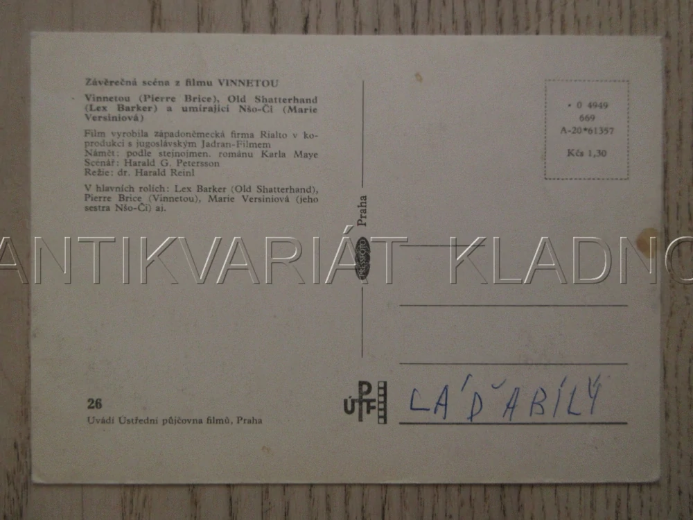 PIERRE BRICE, LEX BARKER, OLD SHATTERHAND, NŠO-ČI, MARIE VERSINIOVÁ, VINNETOU Č. 26