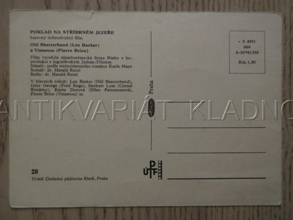 LEX BARKER, OLD SHATTERHAND, PIERRE BRICE, VINNETOU, POKLAD NA STŘÍBRNÉM JEZEŘE, Č. 28