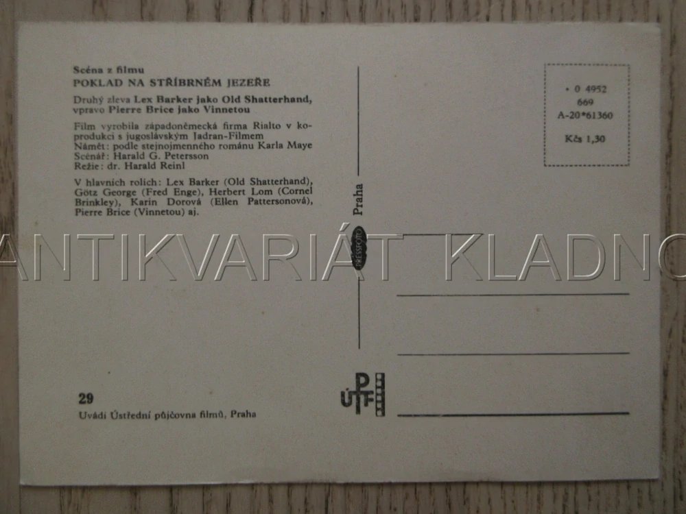 LEX BARKER, OLD SHATTERHAND, PIERRE BRICE, VINNETOU, POKLAD NA STŘÍBRNÉM JEZEŘE, Č. 29
