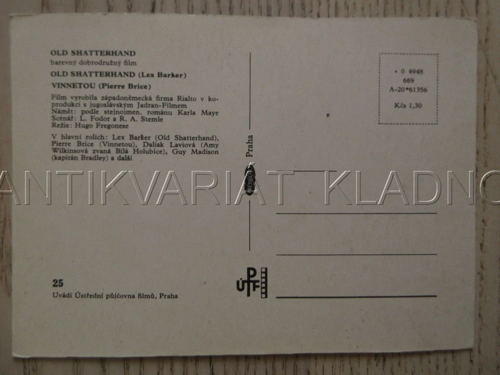 OLD SHATTERHAND, LEX BARKER, PIERRE BRICE, VINNETOU, Č. 25