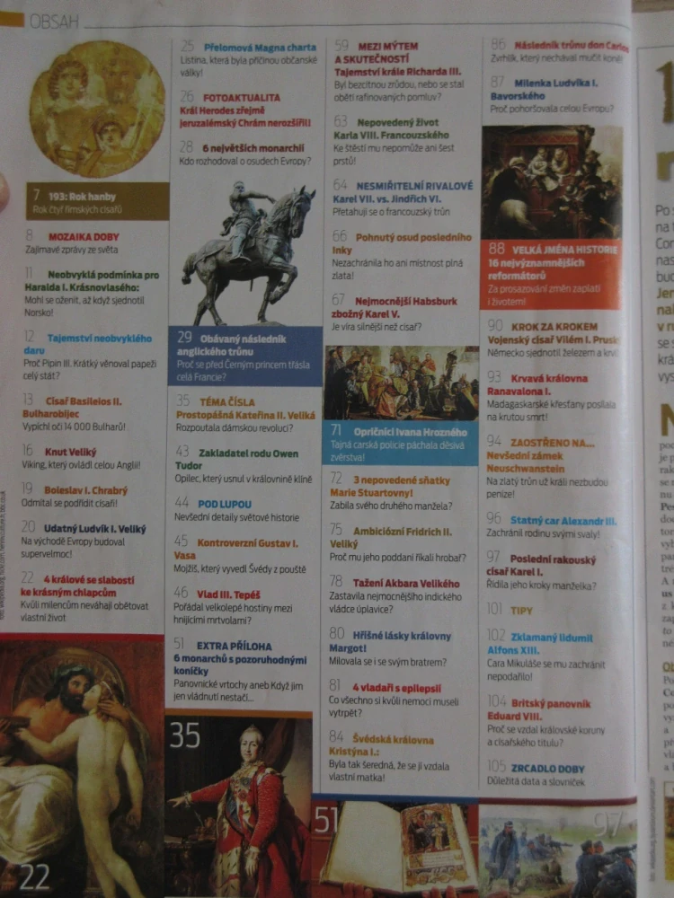 AKTA HISTORY, 1/2012, NEJSLAVNĚJŠÍ PANOVNÍCI A PANOVNICE V DĚJINÁCH SVĚTA