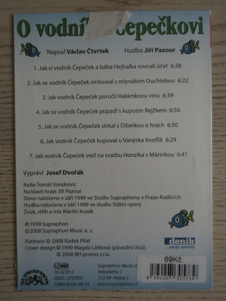O VODNÍKU ČEPEČKOVI, VYPRÁVÍ JOSEF DVOŘÁK, CD MLUVENÉ SLOVO