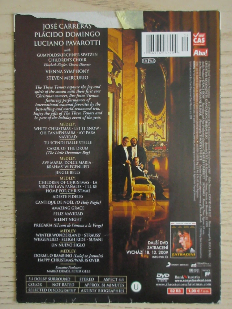THE THREE TENORS CHRISTMAS, DVD HUDBA