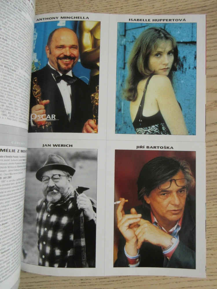 FILMOVÝ ČASOPIS CINEMA, Č. 10/2001, JAN WERICH, JIŘÍ BARTOŠKA, ISABELLE HUPPERT, ANTHONY MINGHELLA, JUDE LAW, VLASTIMIL BRODSKÝ AJ.