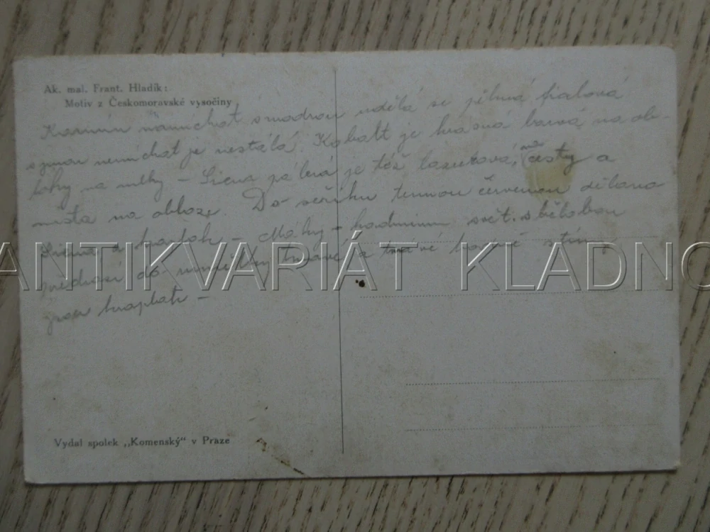 MOTIV Z ČESKOMORAVSKÉ VYSOČINY, FRANT. HLADÍK, PŘÍRODA, CHALUPA