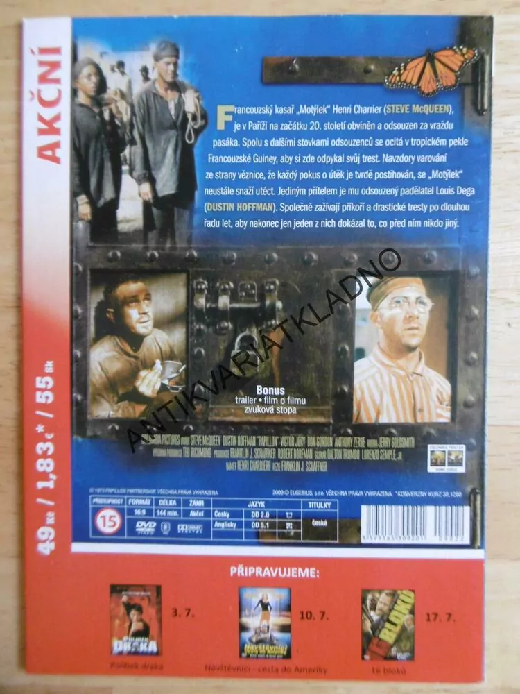 MOTÝLEK, DVD FILM