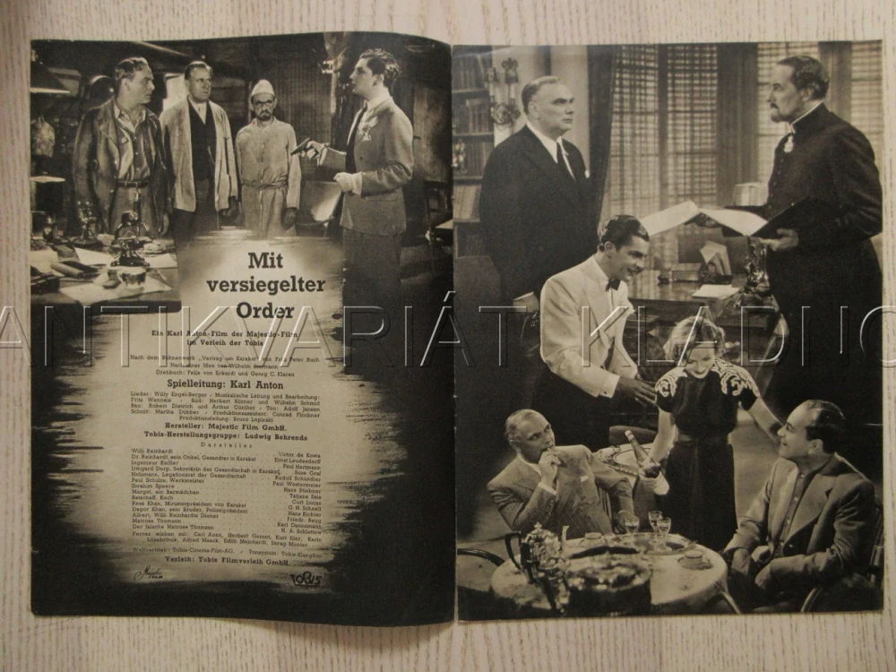 V TAJNÉM POSLÁNÍ, V. DE KOWA, P. HARTMANN, C. LUCAS, FILM NĚM. ŘÍŠE, FILM KURIER VBŠ Č. 2724