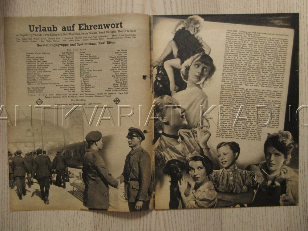 URLAUB AUF EHRENWORT, W. KÖNIG, R. MOEBIUS, B. DREWS, FILM NĚM. ŘÍŠE, FILM KURIER VBŠ Č. 2756