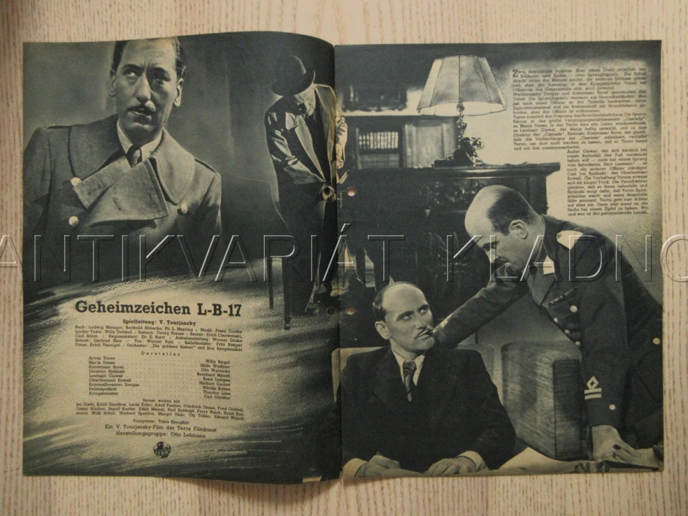 GEHEIMZEICHEN LB 17, W. BIRGEL, O. WERNICKE, C. GÜNTHER, FILM NĚM. ŘÍŠE, FILM KURIER VBŠ Č. 2801