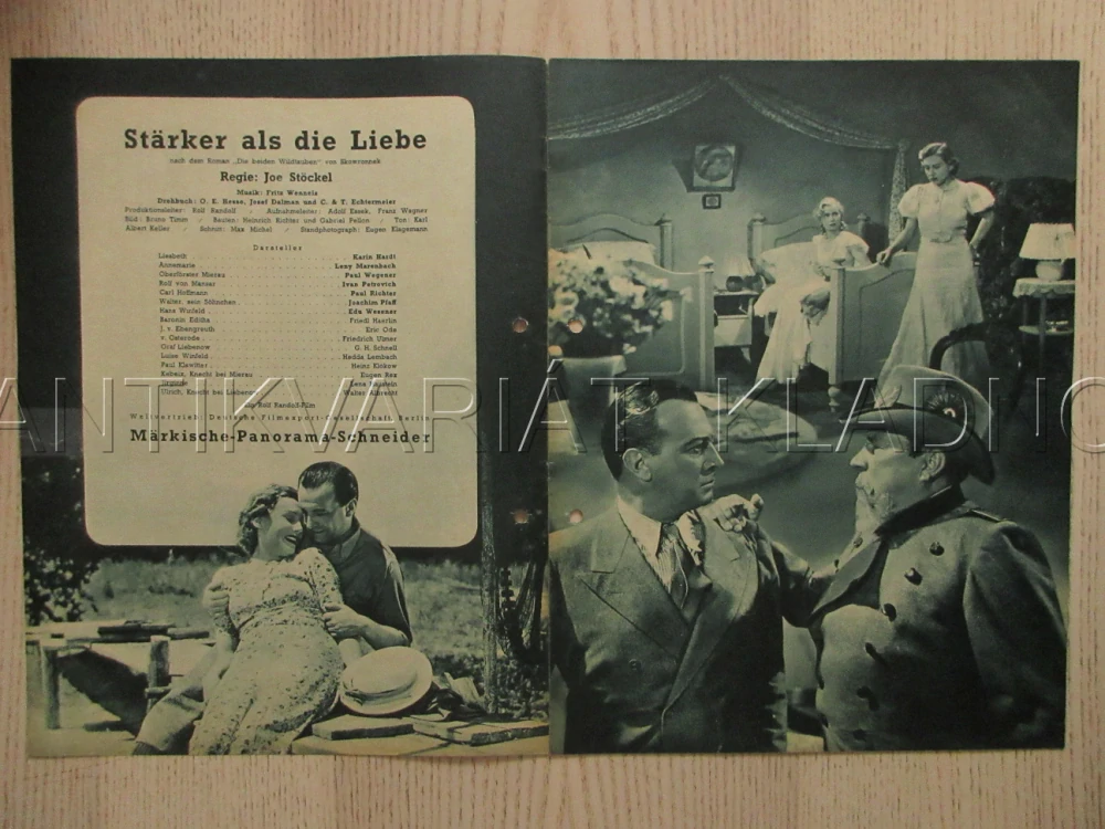 STÄRKER ALS DIE LIEBE, K. HARDT, P. WEGENER, E. WESENER, FILM NĚM. ŘÍŠE, FILM KURIER VBŠ Č. 2859