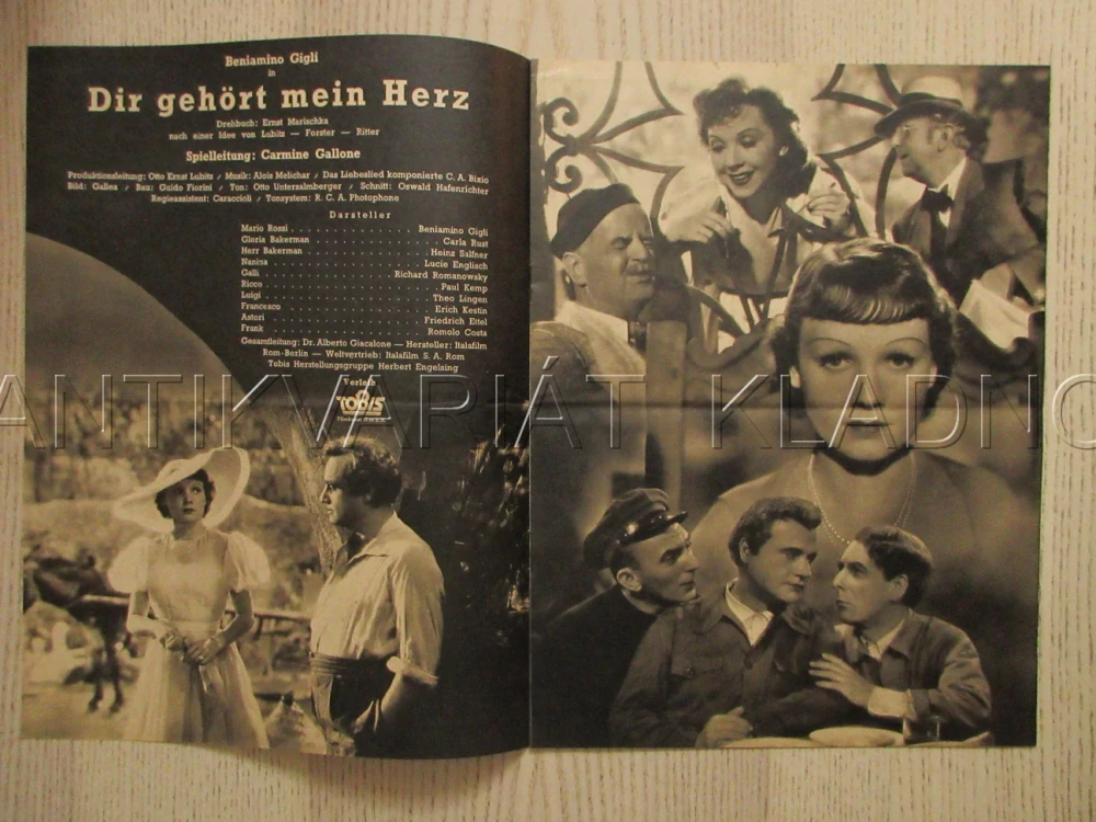 TVÉ SRDCE JE MÉ, B. GIGLI, C. RUST, T. LINGEN, FILM NĚM. ŘÍŠE, FILM KURIER VBŠ Č. 2874